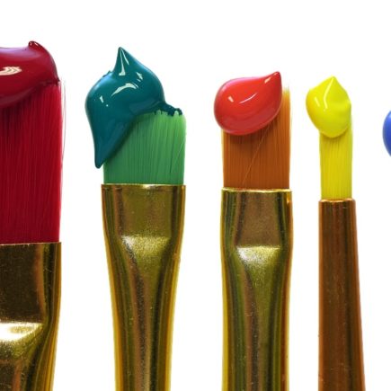 Måla, akrylfärg penslar färger